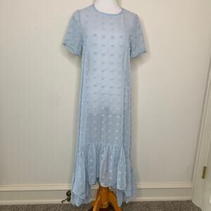 Shop the Mint Sheer Polka Dot Dress Hi Low Boho Cottage Sz Small